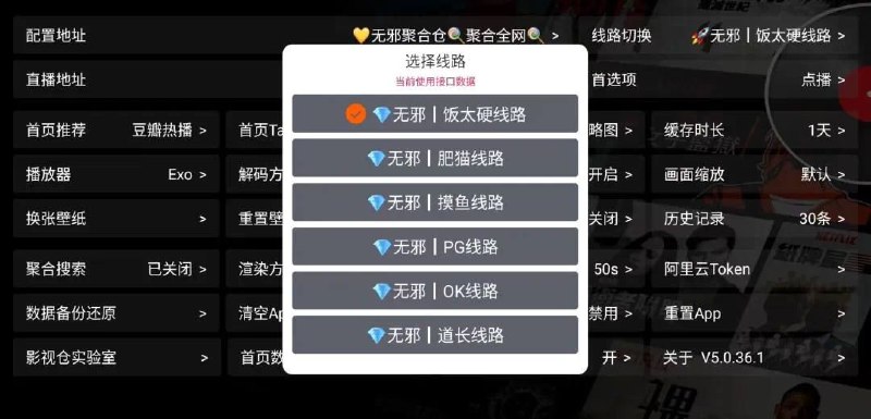 一个大佬搞的聚合接口，包括饭太硬、肥猫等，需要支持导入多仓的软件，如影视仓～